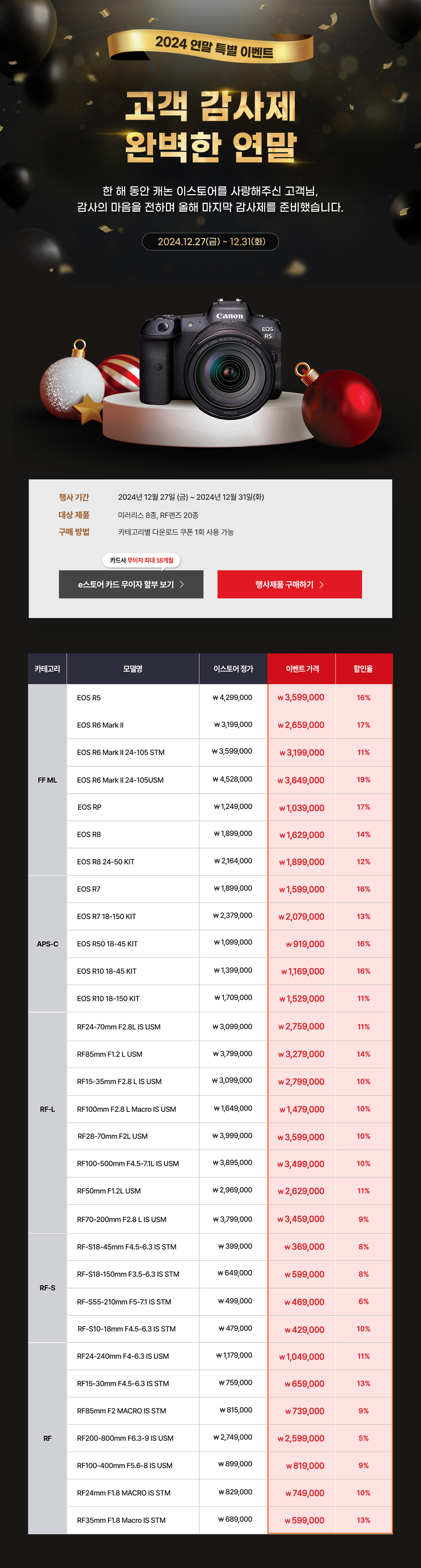 2024년 연말 특별 이벤트 고객 감사제 완벽한 연말