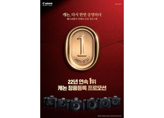 캐논코리아, 국내 렌즈 교환식 카메라 시장 '22년 연속 1위' 기념 정품등록 프로모션 실시