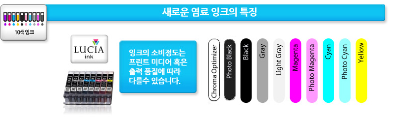 염료 잉크의 특징 예시 이미지 입니다.