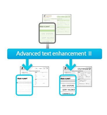 2종류의 text enhancement 모드에 대한 이미지 입니다.