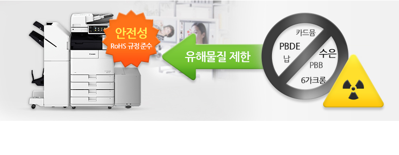 RoHS 규정의 특정 유해물질 제한사용관련 설명 사진
